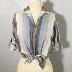 Vintage 50/60s Silk Button Down Top